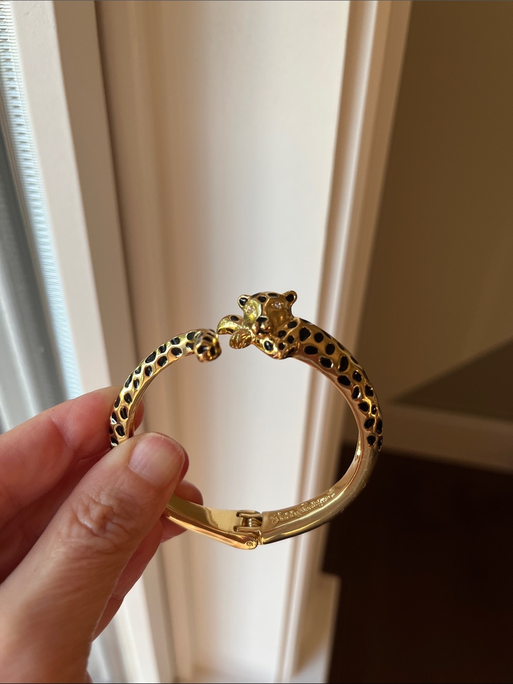 Lily Pulitzer Gold-tone Leopard Cuff Bracelet with Black Spots - Picture 6 of 7